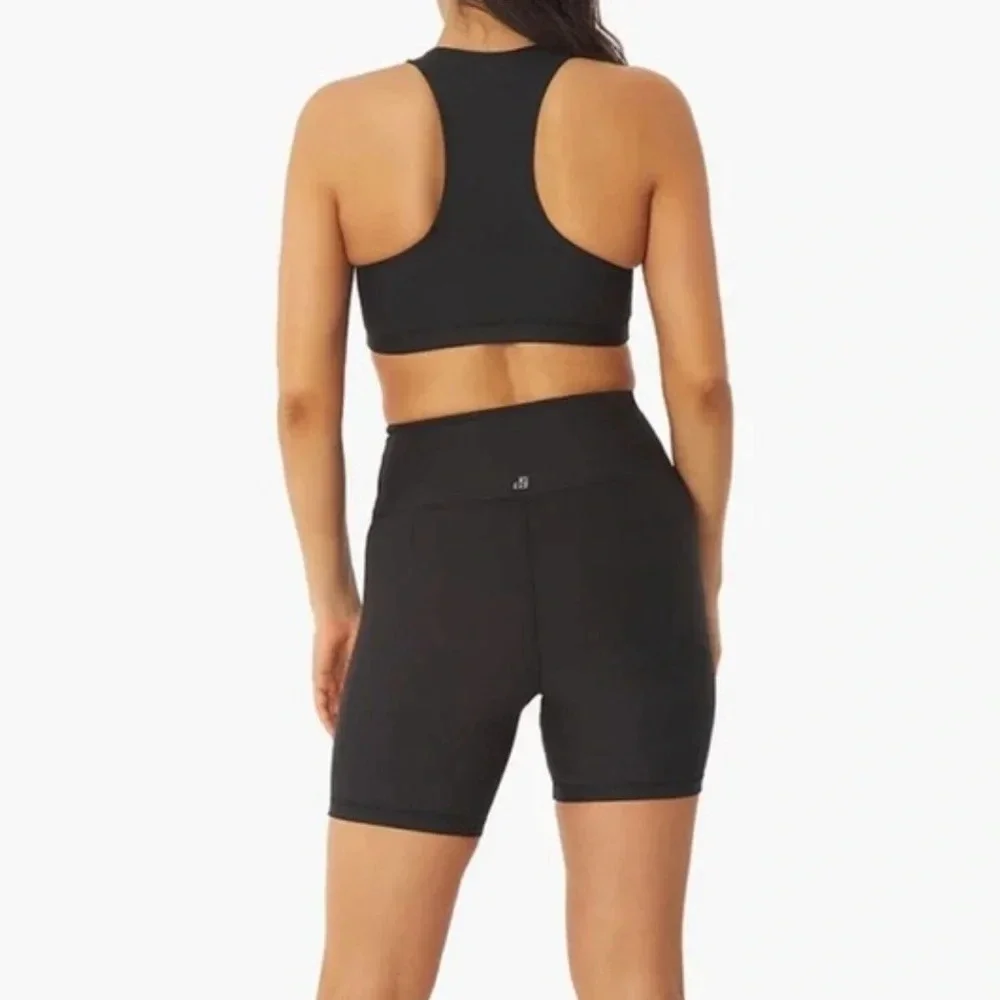 WeWoreWhat Lace Up Biker Short Size XL Solid Black Athleisure